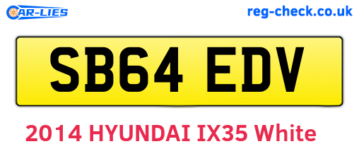 SB64EDV are the vehicle registration plates.