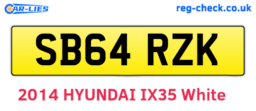 SB64RZK are the vehicle registration plates.