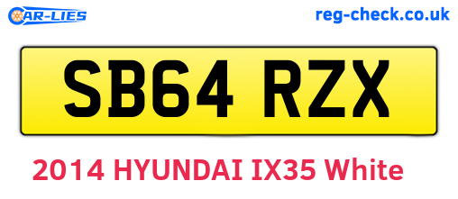 SB64RZX are the vehicle registration plates.