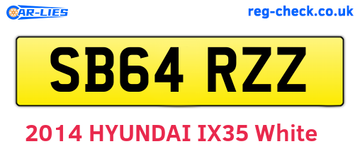 SB64RZZ are the vehicle registration plates.