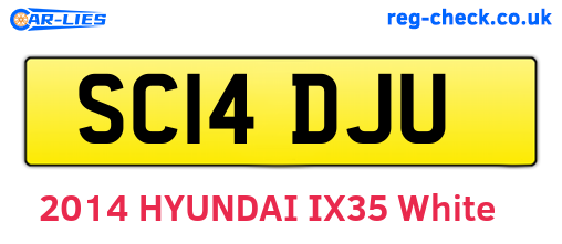SC14DJU are the vehicle registration plates.