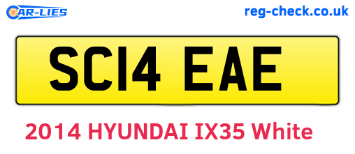 SC14EAE are the vehicle registration plates.