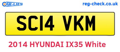SC14VKM are the vehicle registration plates.