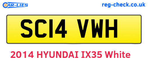SC14VWH are the vehicle registration plates.