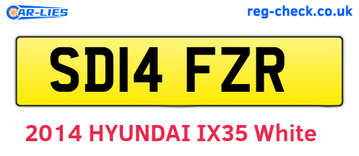 SD14FZR are the vehicle registration plates.