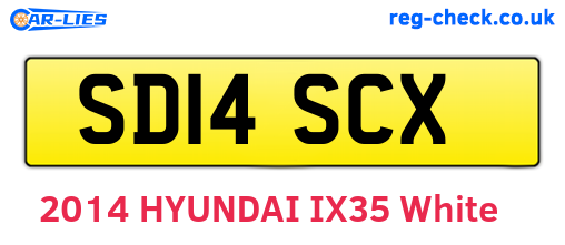 SD14SCX are the vehicle registration plates.