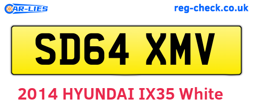 SD64XMV are the vehicle registration plates.