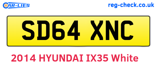SD64XNC are the vehicle registration plates.
