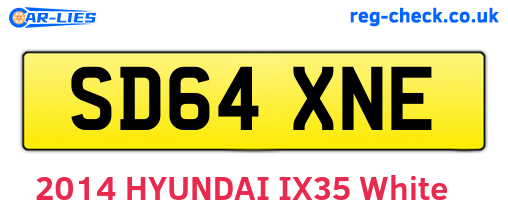 SD64XNE are the vehicle registration plates.