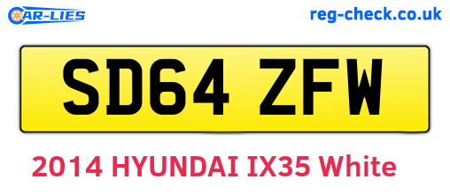 SD64ZFW are the vehicle registration plates.