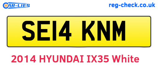 SE14KNM are the vehicle registration plates.