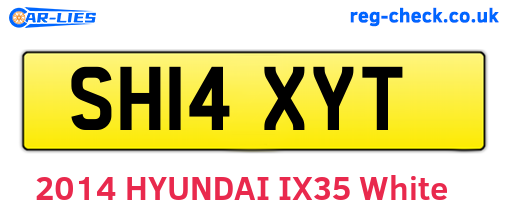 SH14XYT are the vehicle registration plates.
