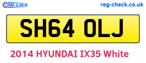 SH64OLJ are the vehicle registration plates.