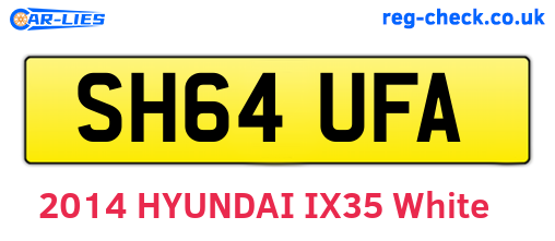 SH64UFA are the vehicle registration plates.