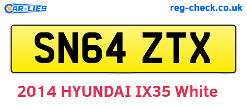 SN64ZTX are the vehicle registration plates.