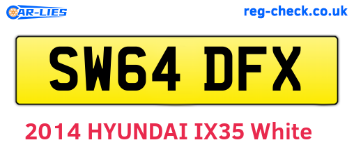 SW64DFX are the vehicle registration plates.