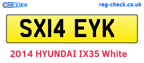 SX14EYK are the vehicle registration plates.