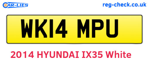 WK14MPU are the vehicle registration plates.