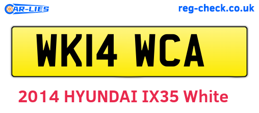 WK14WCA are the vehicle registration plates.