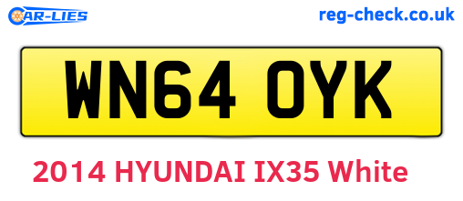 WN64OYK are the vehicle registration plates.
