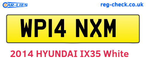 WP14NXM are the vehicle registration plates.