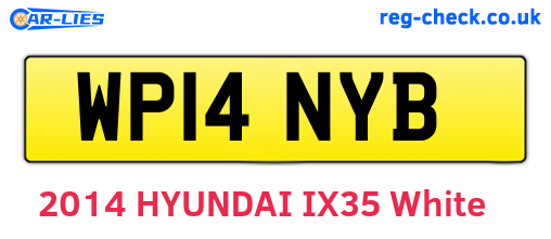 WP14NYB are the vehicle registration plates.