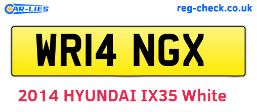 WR14NGX are the vehicle registration plates.