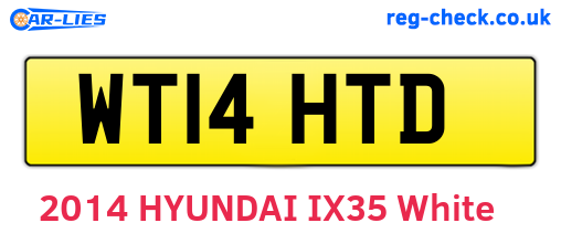 WT14HTD are the vehicle registration plates.