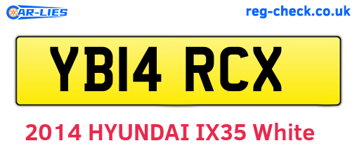 YB14RCX are the vehicle registration plates.