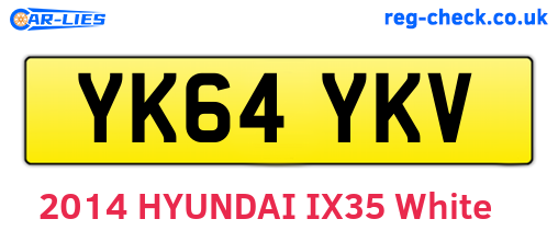 YK64YKV are the vehicle registration plates.