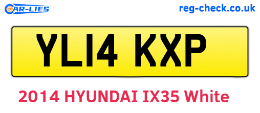YL14KXP are the vehicle registration plates.