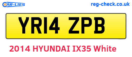 YR14ZPB are the vehicle registration plates.