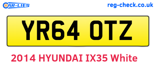 YR64OTZ are the vehicle registration plates.