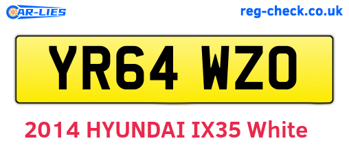 YR64WZO are the vehicle registration plates.