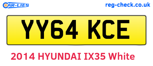 YY64KCE are the vehicle registration plates.
