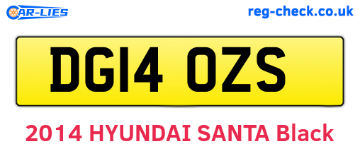 DG14OZS are the vehicle registration plates.