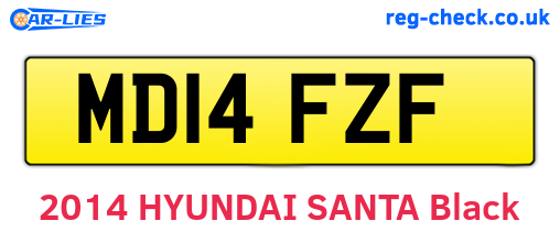 MD14FZF are the vehicle registration plates.