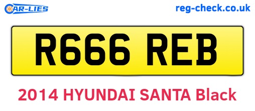 R666REB are the vehicle registration plates.