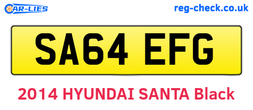 SA64EFG are the vehicle registration plates.