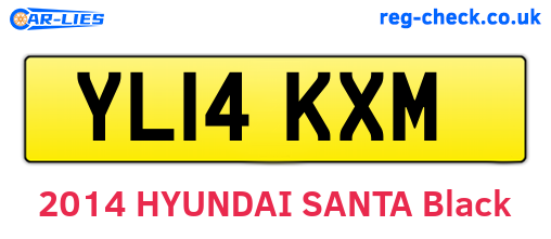 YL14KXM are the vehicle registration plates.