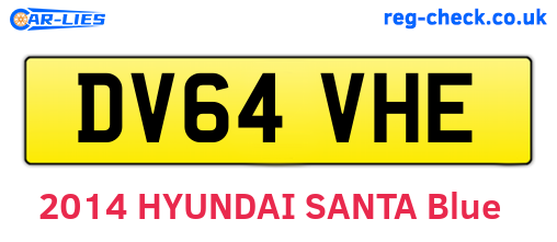 DV64VHE are the vehicle registration plates.