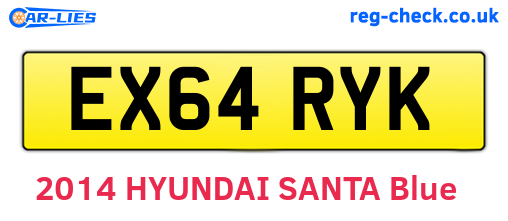 EX64RYK are the vehicle registration plates.