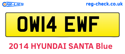 OW14EWF are the vehicle registration plates.