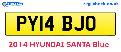 PY14BJO are the vehicle registration plates.
