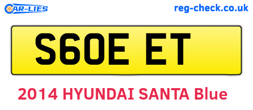 S60EET are the vehicle registration plates.