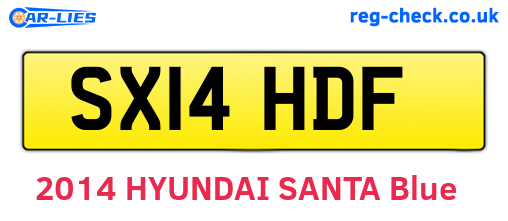 SX14HDF are the vehicle registration plates.