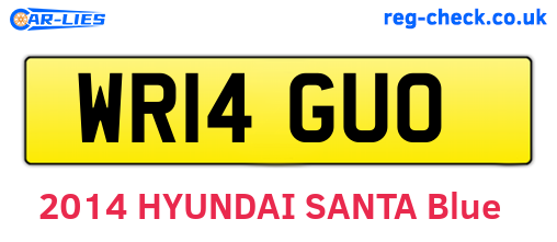 WR14GUO are the vehicle registration plates.