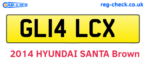 GL14LCX are the vehicle registration plates.