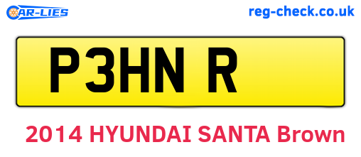 P3HNR are the vehicle registration plates.