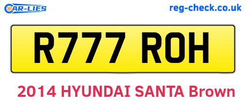 R777ROH are the vehicle registration plates.